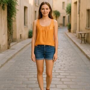 J Crew Top Peach Shimmer Tank Top